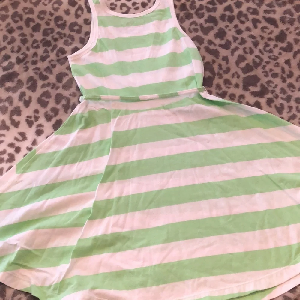 Old Navy Green Striped Skater Swing Dress Size Small 6 7